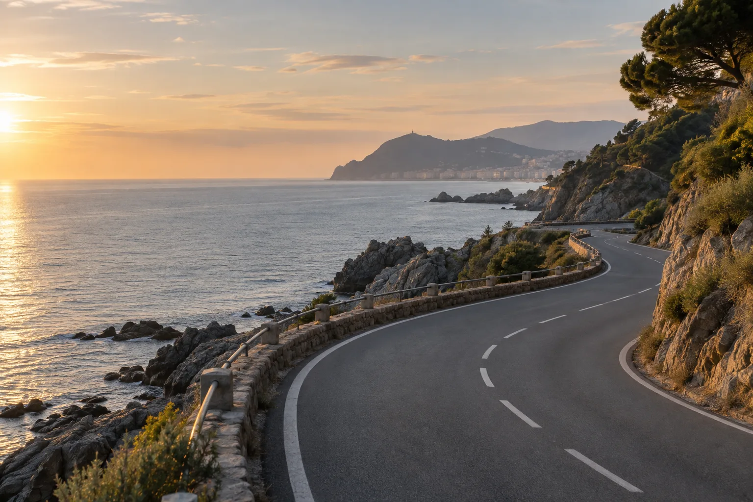 Imagen ilustrativa de una carretera junto al Mediterráneo